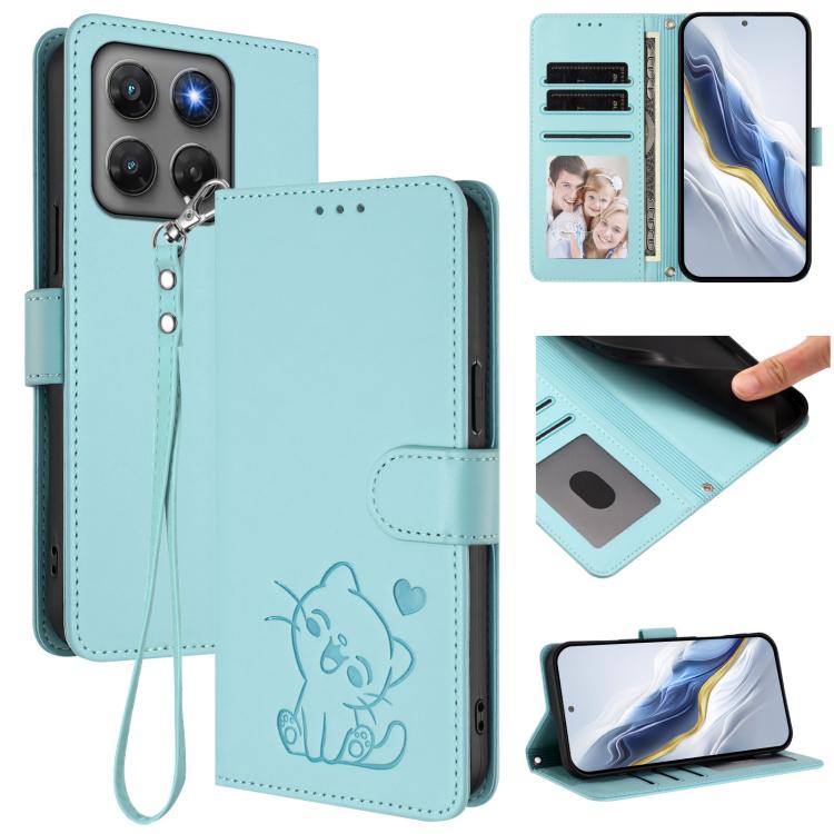 Embossed Heart Cat Leather Phone Case with Hand Strap, For Motorola Moto G Max / G87 / G77 / G67, For Motorola Moto G47 5G / G37 / G37 Power 5G, For Motorola Edge 70 Pro 5G, For Motorola Moto X70 Air Pro / Signature 5G