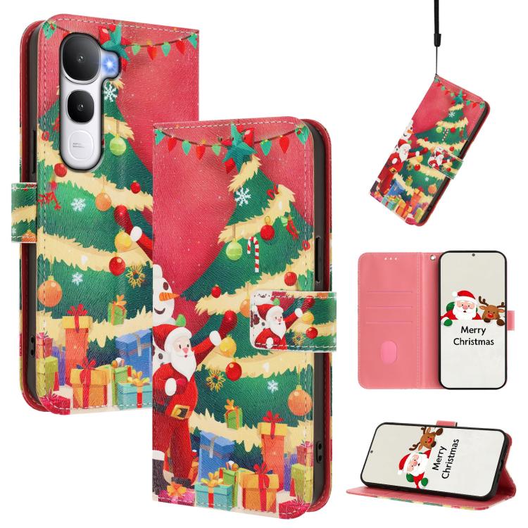 Christmas Series Buckle Leather Phone Case with Hand Strap, For vivo X300 Pro 5G, For vivo X300 5G, For vivo Y31 5G Global, For vivo V60 Lite 5G Global, For vivo Y400 5G, For vivo V60 5G