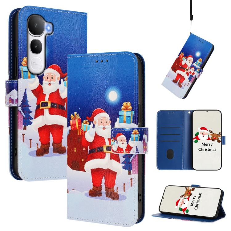 Christmas Series Buckle Leather Phone Case with Hand Strap, For vivo X300 Pro 5G, For vivo X300 5G, For vivo Y31 5G Global, For vivo V60 Lite 5G Global, For vivo Y400 5G, For vivo V60 5G