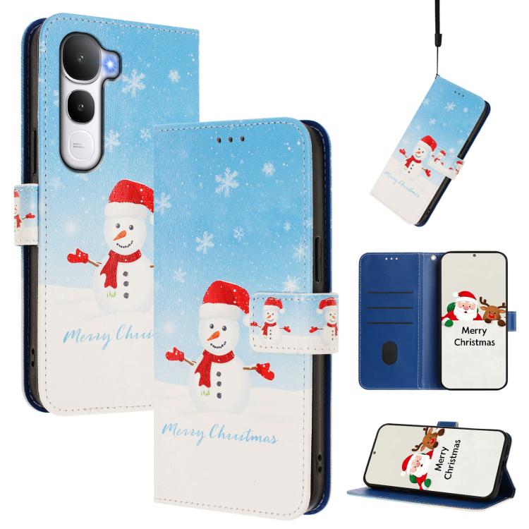 Christmas Series Buckle Leather Phone Case with Hand Strap, For vivo X300 Pro 5G, For vivo X300 5G, For vivo Y31 5G Global, For vivo V60 Lite 5G Global, For vivo Y400 5G, For vivo V60 5G