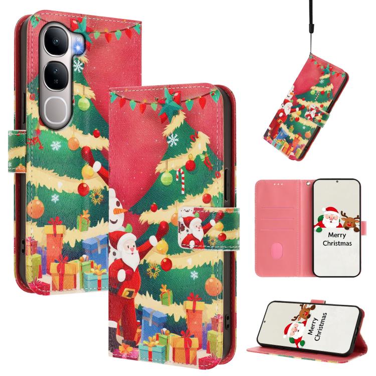 Christmas Series Buckle Leather Phone Case with Hand Strap, For vivo X300 Pro 5G, For vivo X300 5G, For vivo Y31 5G Global, For vivo V60 Lite 5G Global, For vivo Y400 5G, For vivo V60 5G