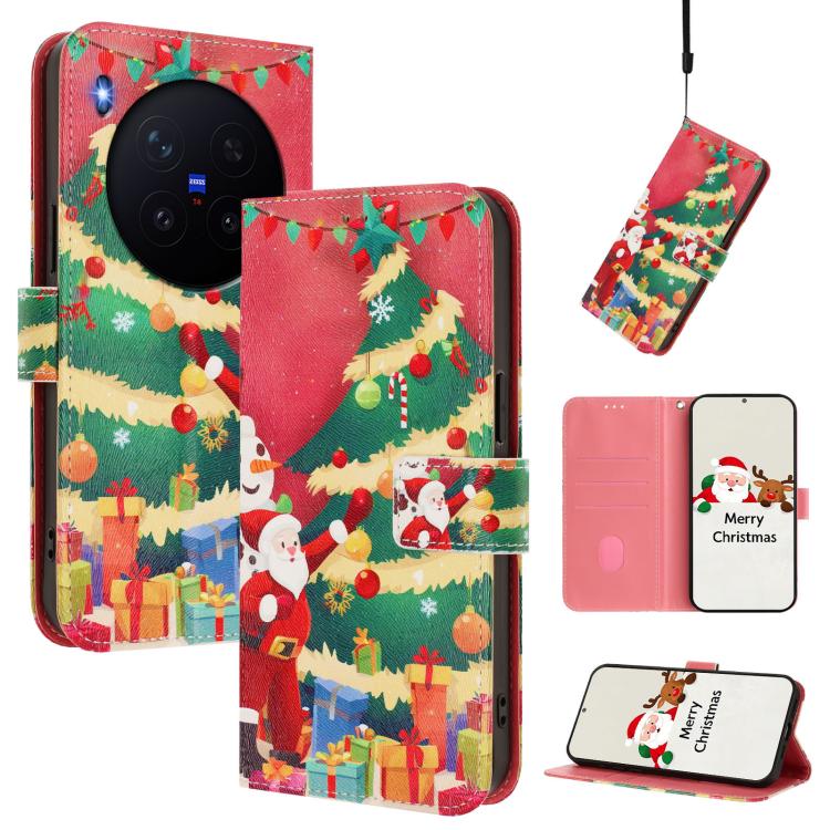 Christmas Series Buckle Leather Phone Case with Hand Strap, For vivo X300 Pro 5G, For vivo X300 5G, For vivo Y31 5G Global, For vivo V60 Lite 5G Global, For vivo Y400 5G, For vivo V60 5G