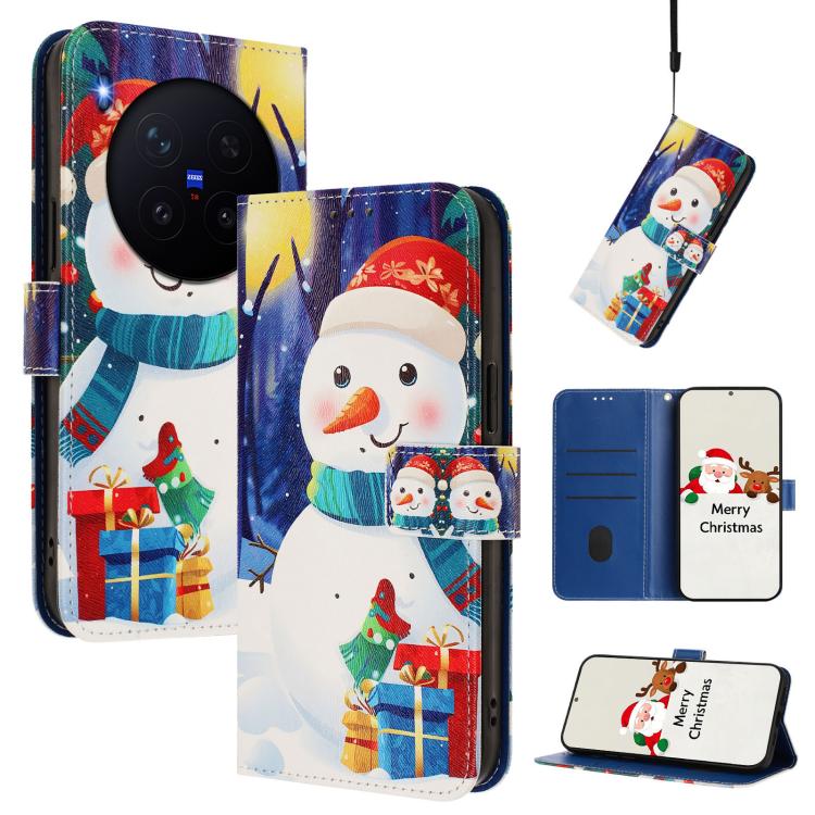 Christmas Series Buckle Leather Phone Case with Hand Strap, For vivo X300 Pro 5G, For vivo X300 5G, For vivo Y31 5G Global, For vivo V60 Lite 5G Global, For vivo Y400 5G, For vivo V60 5G