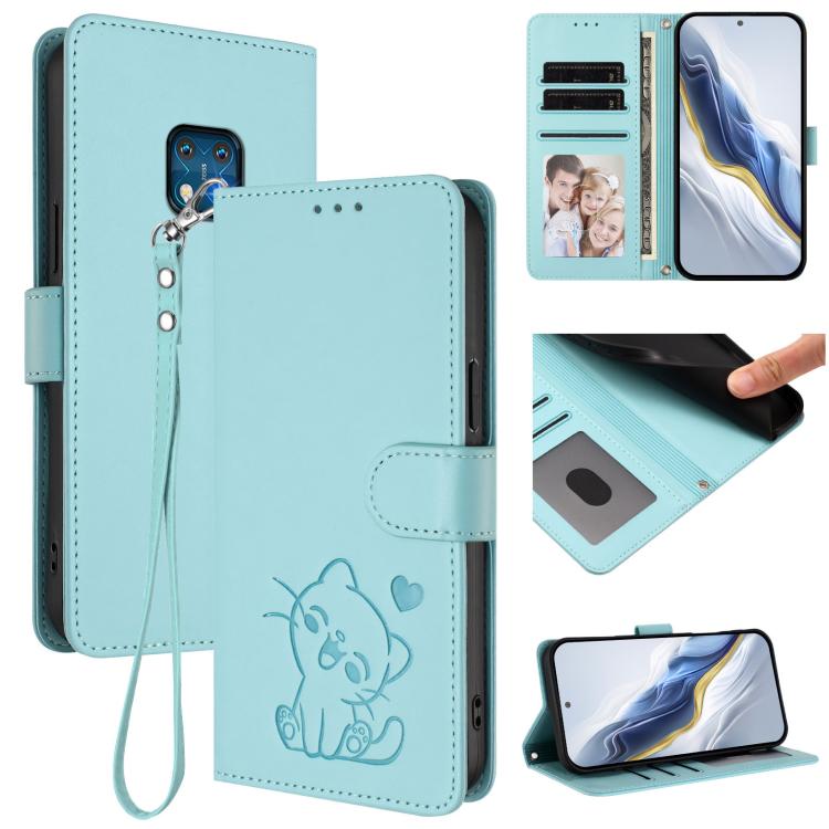 Embossed Heart Cat Leather Phone Case with Hand Strap, For Nokia G400, For Nokia G21 4G / G11 4G, For Nokia C30, For Nokia XR20
