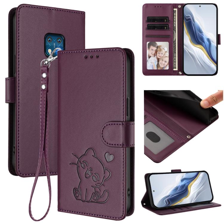 Embossed Heart Cat Leather Phone Case with Hand Strap, For Nokia G400, For Nokia G21 4G / G11 4G, For Nokia C30, For Nokia XR20
