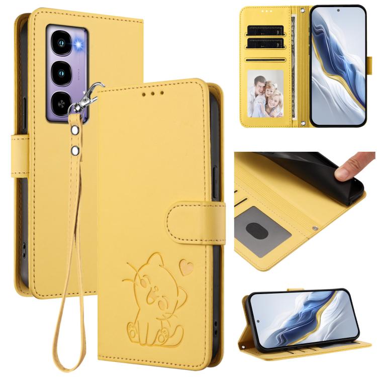 Embossed Heart Cat Leather Phone Case with Hand Strap, For Itel City 100, For Itel A58 Lite / A49 Play, For Itel S25 Ultra 4G, For Itel S25 4G