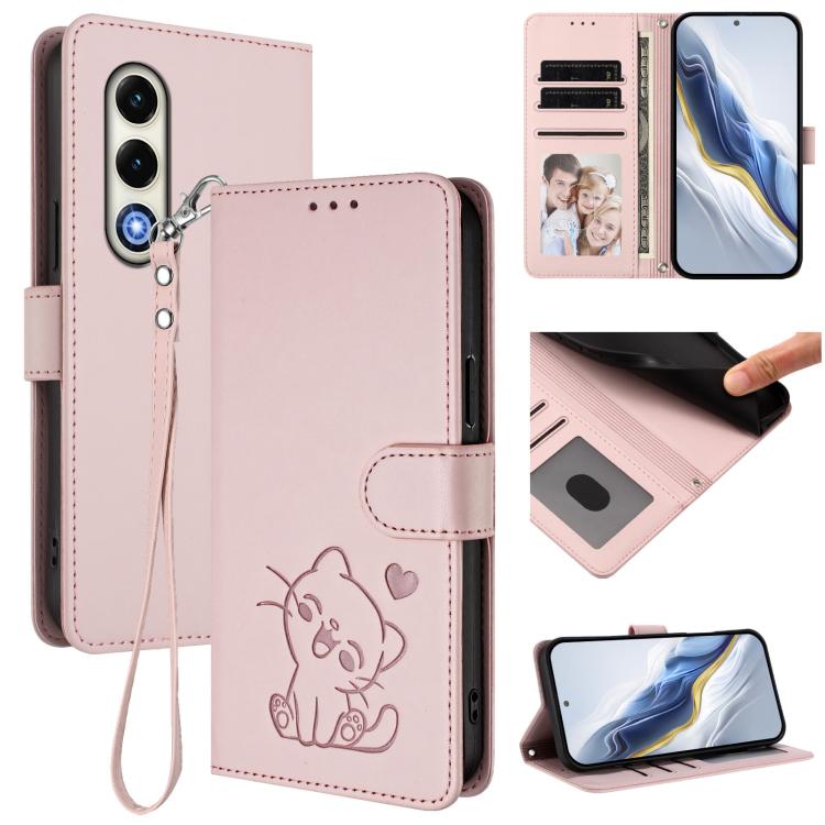 Embossed Heart Cat Leather Phone Case with Hand Strap, For Itel City 100, For Itel A58 Lite / A49 Play, For Itel S25 Ultra 4G, For Itel S25 4G