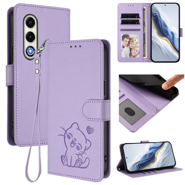 Embossed Heart Cat Leather Phone Case with Hand Strap, For Itel City 100, For Itel A58 Lite / A49 Play, For Itel S25 Ultra 4G, For Itel S25 4G