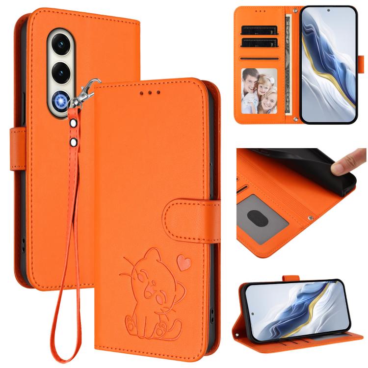 Embossed Heart Cat Leather Phone Case with Hand Strap, For Itel City 100, For Itel A58 Lite / A49 Play, For Itel S25 Ultra 4G, For Itel S25 4G