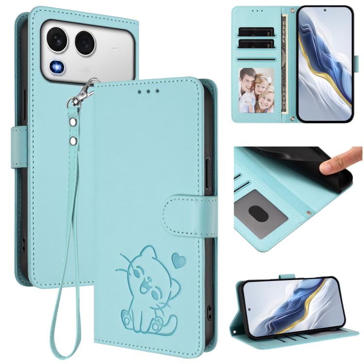Embossed Heart Cat Leather Phone Case with Hand Strap, For Itel A200 4G / A200+ 4G, For Itel A95 5G, For Itel S18 / Vision 5, For Itel A90 4G