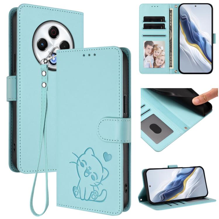 Embossed Heart Cat Leather Phone Case with Hand Strap, For Tecno Spark 30 4G, For Tecno Spark Go 5G 2025 / Hot 60i 5G, For Tecno Spark 30C 4G, For Tecno Spark 20 Pro 5G