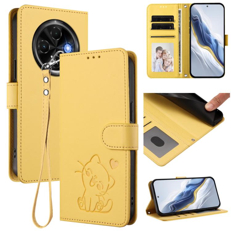 Embossed Heart Cat Leather Phone Case with Hand Strap, For Tecno Spark 30 4G, For Tecno Spark Go 5G 2025 / Hot 60i 5G, For Tecno Spark 30C 4G, For Tecno Spark 20 Pro 5G