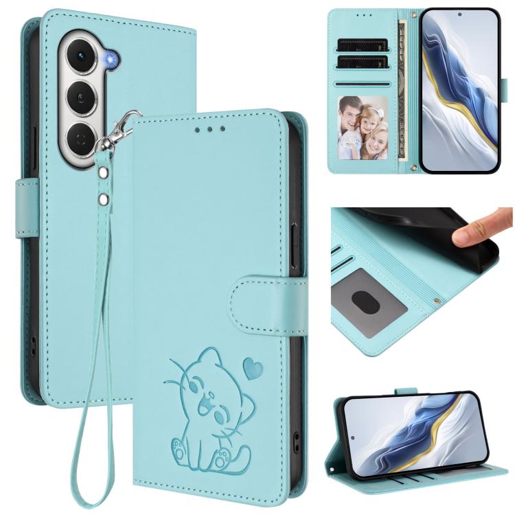 Embossed Heart Cat Leather Phone Case with Hand Strap, For Tecno Pova 7 Pro 5G, For Tecno Pova 7 5G 2025, For Tecno Spark 40 Pro+ 4G, For Tecno Spark 40 Pro 4G