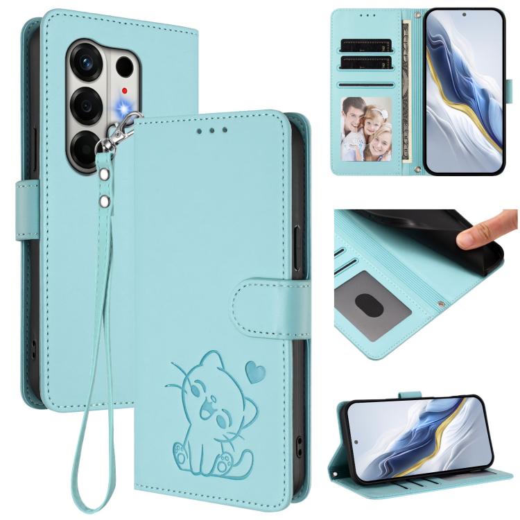 Embossed Heart Cat Leather Phone Case with Hand Strap, For Tecno Camon 50 Pro 4G, For Tecno Camon 50 4G, For Tecno Spark Go 2024 4G / 20C 4G, For Tecno Spark 40C