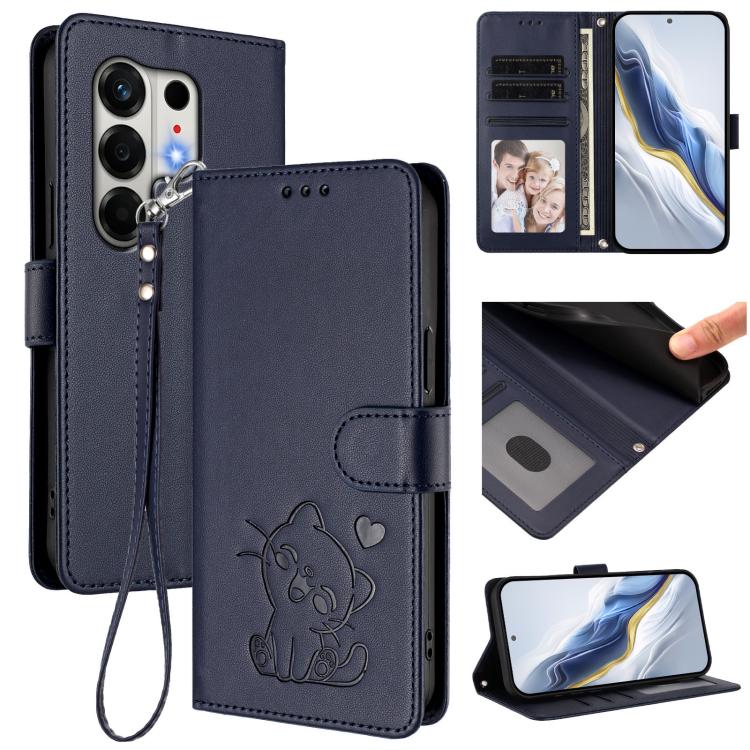 Embossed Heart Cat Leather Phone Case with Hand Strap, For Tecno Camon 50 Pro 4G, For Tecno Camon 50 4G, For Tecno Spark Go 2024 4G / 20C 4G, For Tecno Spark 40C