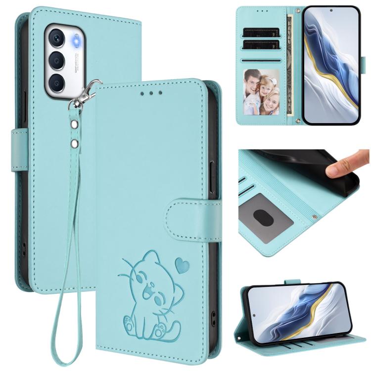 Embossed Heart Cat Leather Phone Case with Hand Strap, For Infinix Hot 12i / 20i, For Infinix Zero 5G 2023, For Infinix Hot 20 Play, For Infinix Hot 20 4G
