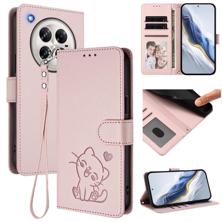Embossed Heart Cat Leather Phone Case with Hand Strap, For Infinix Hot 50 4G, For Infinix Hot 50 5G, For Infinix Zero 40 4G / 5G, For Infinix Note 40X 5G