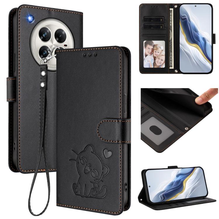 Embossed Heart Cat Leather Phone Case with Hand Strap, For Infinix Hot 50 4G, For Infinix Hot 50 5G, For Infinix Zero 40 4G / 5G, For Infinix Note 40X 5G