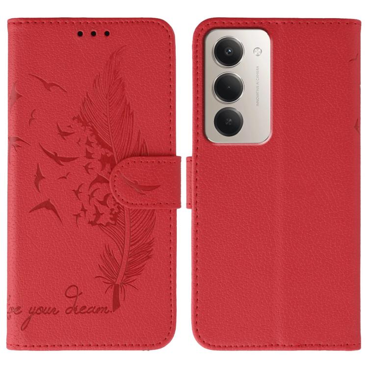 Feather Pattern Litchi Texture Leather Phone Case, For Redmi 15C 5G / 4G EU 173mm, For Redmi 15 5G Global / 15 4G SEA, For Redmi 15 5G / 4G EU 171mm, For Redmi 15C 5G / 4G Global 171mm, For Redmi Turbo 4 Pro 5G / Poco F7