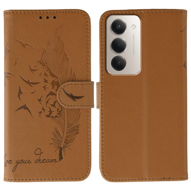 Feather Pattern Litchi Texture Leather Phone Case, For Redmi 15C 5G / 4G EU 173mm, For Redmi 15 5G Global / 15 4G SEA, For Redmi 15 5G / 4G EU 171mm, For Redmi 15C 5G / 4G Global 171mm, For Redmi Turbo 4 Pro 5G / Poco F7