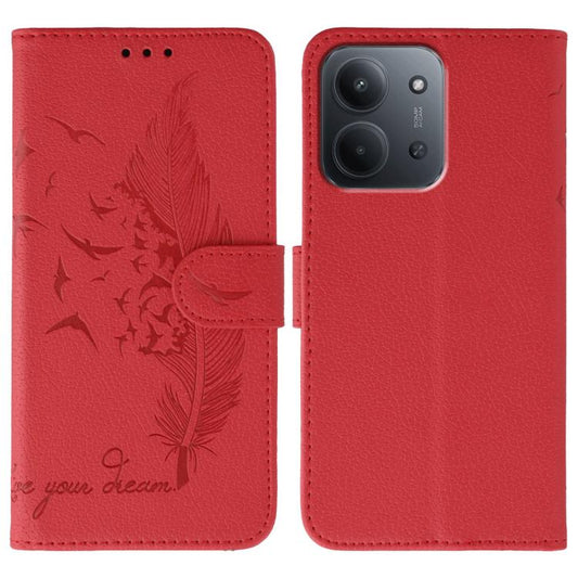Feather Pattern Litchi Texture Leather Phone Case, For Redmi 15C 5G / 4G EU 173mm, For Redmi 15 5G Global / 15 4G SEA, For Redmi 15 5G / 4G EU 171mm, For Redmi 15C 5G / 4G Global 171mm, For Redmi Turbo 4 Pro 5G / Poco F7
