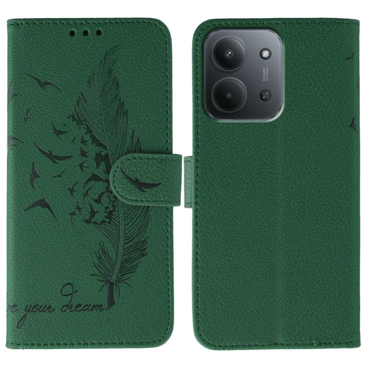 Feather Pattern Litchi Texture Leather Phone Case, For Redmi 15C 5G / 4G EU 173mm, For Redmi 15 5G Global / 15 4G SEA, For Redmi 15 5G / 4G EU 171mm, For Redmi 15C 5G / 4G Global 171mm, For Redmi Turbo 4 Pro 5G / Poco F7