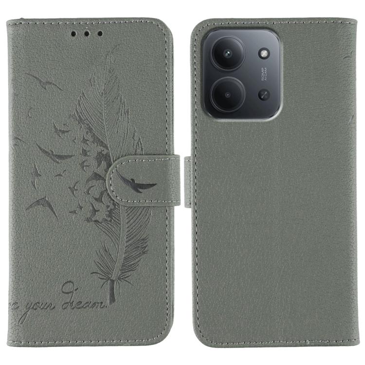 Feather Pattern Litchi Texture Leather Phone Case, For Redmi 15C 5G / 4G EU 173mm, For Redmi 15 5G Global / 15 4G SEA, For Redmi 15 5G / 4G EU 171mm, For Redmi 15C 5G / 4G Global 171mm, For Redmi Turbo 4 Pro 5G / Poco F7