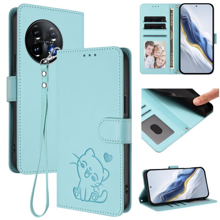 Embossed Heart Cat Leather Phone Case with Hand Strap, For OnePlus Nord CE3 Lite 5G / N30, For OnePlus Nord 3 / Ace 2V, For OnePlus 11R 5G / Ace 2 5G, For OnePlus 11