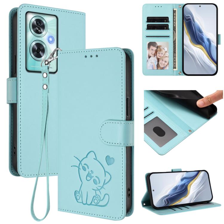 Embossed Heart Cat Leather Phone Case with Hand Strap, For OnePlus Nord CE4 Lite 5G, For OnePlus Nord CE 2 Lite 5G, For OnePlus Nord CE4 5G, For OnePlus Nord N30 SE 5G