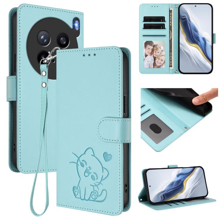 Embossed Heart Cat Leather Phone Case with Hand Strap, For vivo X200s, For vivo iQOO Z10 / Y300 Pro+ / T4, For vivo iQOO Z10x / Y29 4G / T4x / Y300t, For vivo V50 / vivo V50e