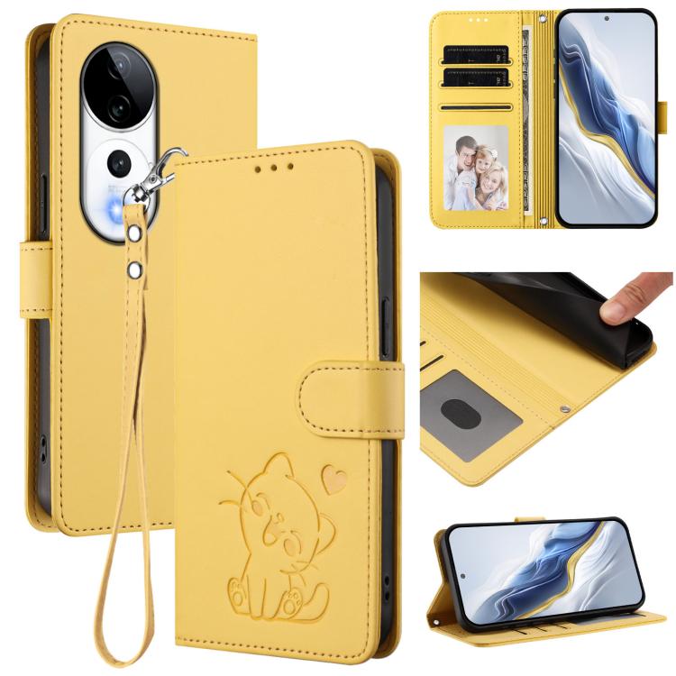 Embossed Heart Cat Leather Phone Case with Hand Strap, For vivo S19 Pro / V40 / V40 Pro / T3 Ultra, For vivo iQOO Z9 Lite / Y18 / Y28s / Y37m 5G, For vivo iQOO Z9s Pro / vivo T3 Pro 5G, For vivo V40 Lite 5G / vivo V30e