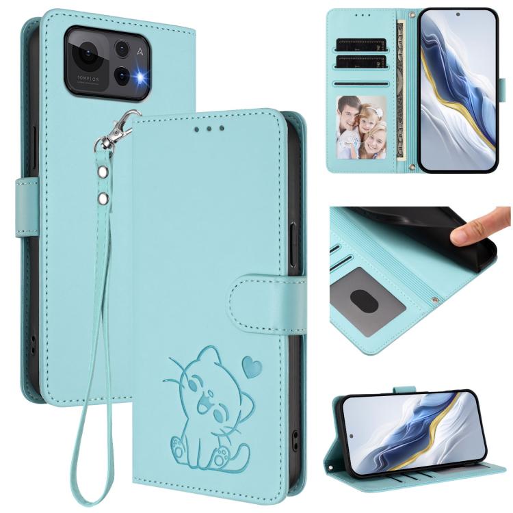 Embossed Heart Cat Leather Phone Case with Hand Strap, For ASUS Zenfone 12 Ultra, For ASUS ROG Phone 9 / 9 Pro, For ASUS Zenfone 11 Ultra, For ASUS ROG Phone 8 / 8 Pro