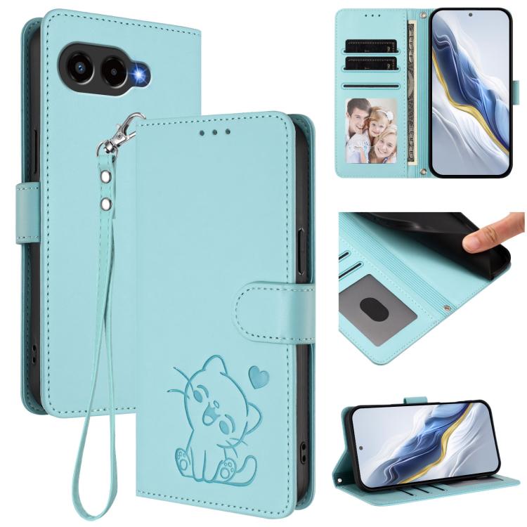 Embossed Heart Cat Leather Phone Case with Hand Strap, For T-Mobile Revvl 8 / T Phone 3, For T-Mobile Revvl 7 Pro / T Phone 2 Pro 5G, For T-Mobile Revvl 7 / T Phone 2 5G, For T-Mobile Revvl 6 Pro 5G / 6X Pro 5G