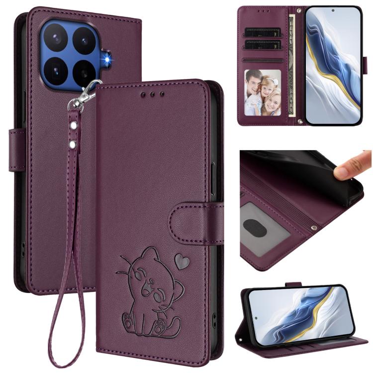 Embossed Heart Cat Leather Phone Case with Hand Strap, For Xiaomi 17 Max 5G, For Xiaomi 17T Pro 5G, For Xiaomi 15T Pro 5G, For Xiaomi 15T 5G