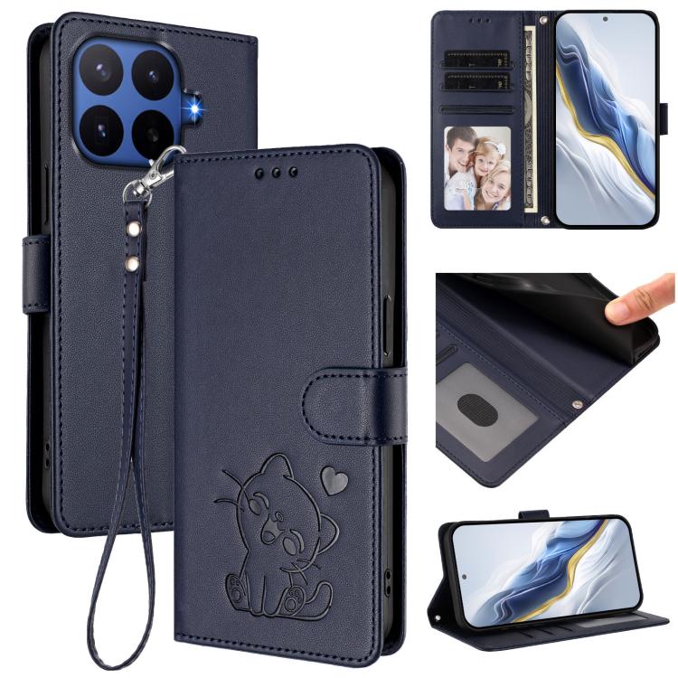 Embossed Heart Cat Leather Phone Case with Hand Strap, For Xiaomi 17 Max 5G, For Xiaomi 17T Pro 5G, For Xiaomi 15T Pro 5G, For Xiaomi 15T 5G