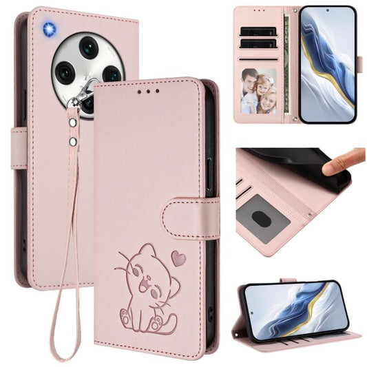 Embossed Heart Cat Leather Phone Case with Hand Strap, For OPPO Find X8 Pro 5G, For OPPO A78 5G Global / A1x 5G, For OPPO Reno8 T 4G Global, For OPPO Find X6 Pro 5G