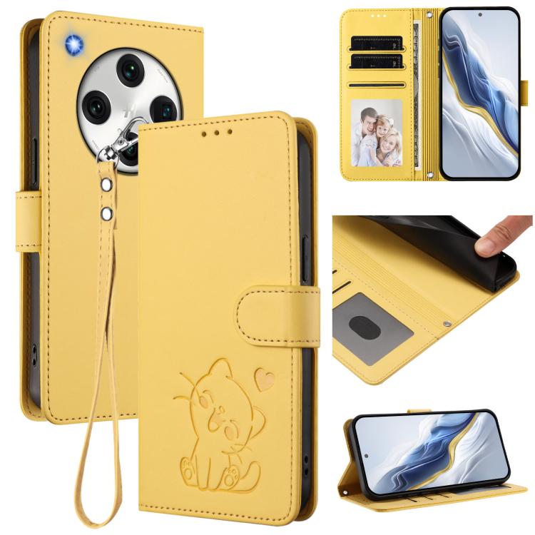 Embossed Heart Cat Leather Phone Case with Hand Strap, For OPPO Find X8 Pro 5G, For OPPO A78 5G Global / A1x 5G, For OPPO Reno8 T 4G Global, For OPPO Find X6 Pro 5G