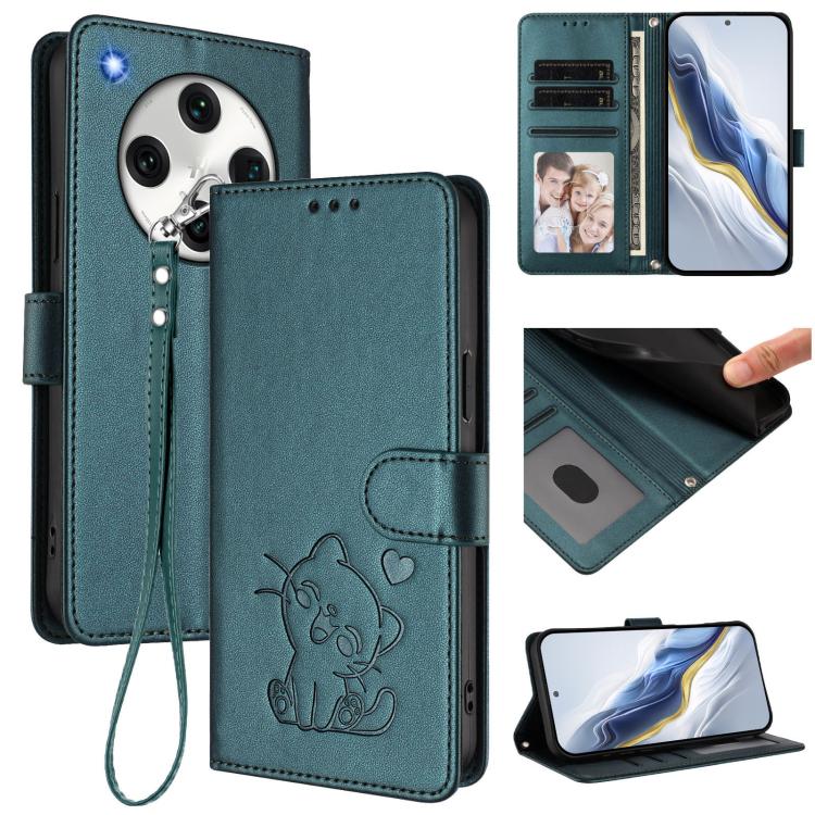 Embossed Heart Cat Leather Phone Case with Hand Strap, For OPPO Find X8 Pro 5G, For OPPO A78 5G Global / A1x 5G, For OPPO Reno8 T 4G Global, For OPPO Find X6 Pro 5G