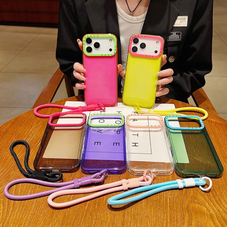 Color Contrast Lens Frame Transparent TPU Phone Case with Lanyard, For iPhone 18 Pro / 17 Pro, For iPhone 18 Pro Max / 17 Pro Max