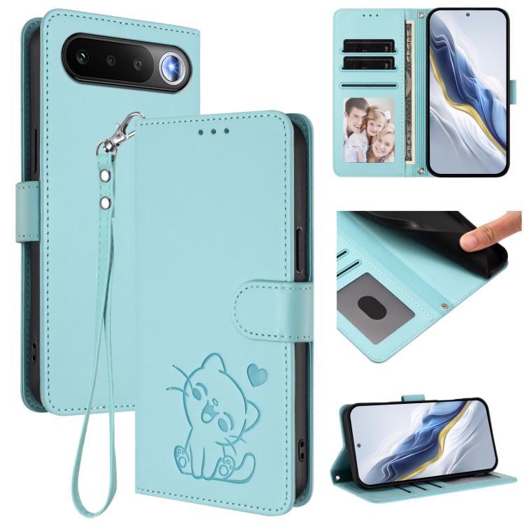 Embossed Heart Cat Leather Phone Case with Hand Strap, For Realme 16 5G, For Realme 16 Pro+ 5G, For Realme 16 Pro 5G, For Realme P4x 5G
