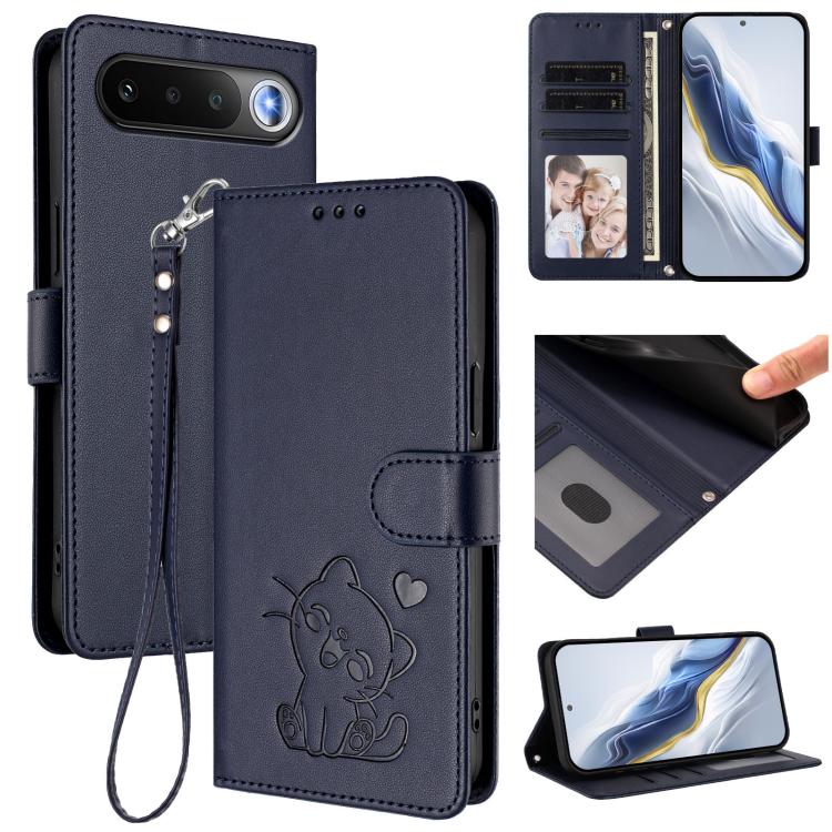 Embossed Heart Cat Leather Phone Case with Hand Strap, For Realme 16 5G, For Realme 16 Pro+ 5G, For Realme 16 Pro 5G, For Realme P4x 5G