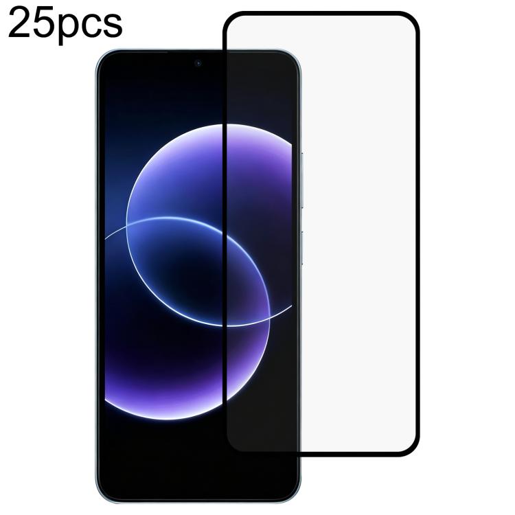 25pcs High Aluminum Full Screen Silk Printing Tempered Glass Film, For Redmi A7 4G 171.8mm, For Redmi 17C 4G, For Xiaomi Poco C81x 4G, For Xiaomi Poco M8s 5G, For Xiaomi Poco C81 Pro 4G, For Redmi A7 Pro 171mm / Poco C85x 5G, For Redmi R70 5G / R70m 5G...