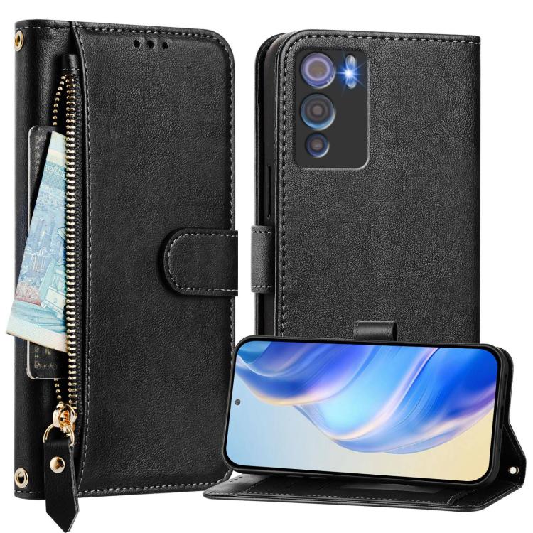 Multi-Card Slots Zipper Wallet Leather Phone Case, For Doogee N60 Pro