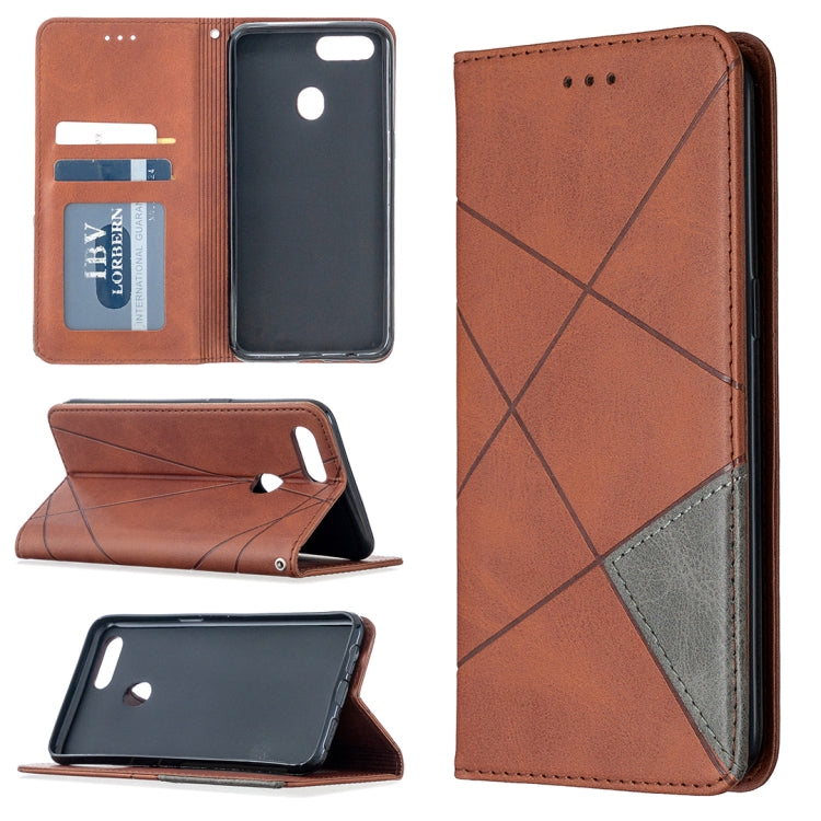 Prismatic Invisible Magnetic Horizontal Flip Leather Case with Holder & Card Slots & Photo Frame, For OPPO A5
