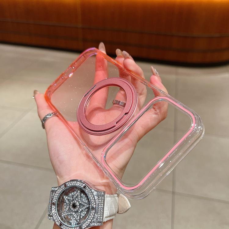 Transparent Gradient 360 Degree Rotation Holder MagSafe Phone Case, For iPhone 18 Pro / 17 Pro, For iPhone 18 Pro Max / 17 Pro Max, For iPhone 17, For iPhone Air, For iPhone 16 Pro Max, For iPhone 16 Pro, For iPhone 16 Plus, For iPhone 16