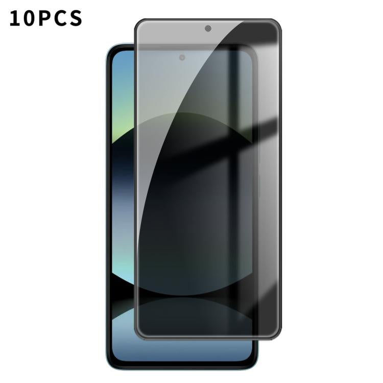 10pcs Kalebol High-Aluminum Screen-Printed Full-Coverage Black-Border Privacy Tempered Glass Film, For Redmi A7 Pro 171mm / Poco C85x 5G, For Redmi R70m 5G, For Redmi R70 5G, For Redmi Turbo 5 Pro Max / Poco X8 Pro Max                                  ...