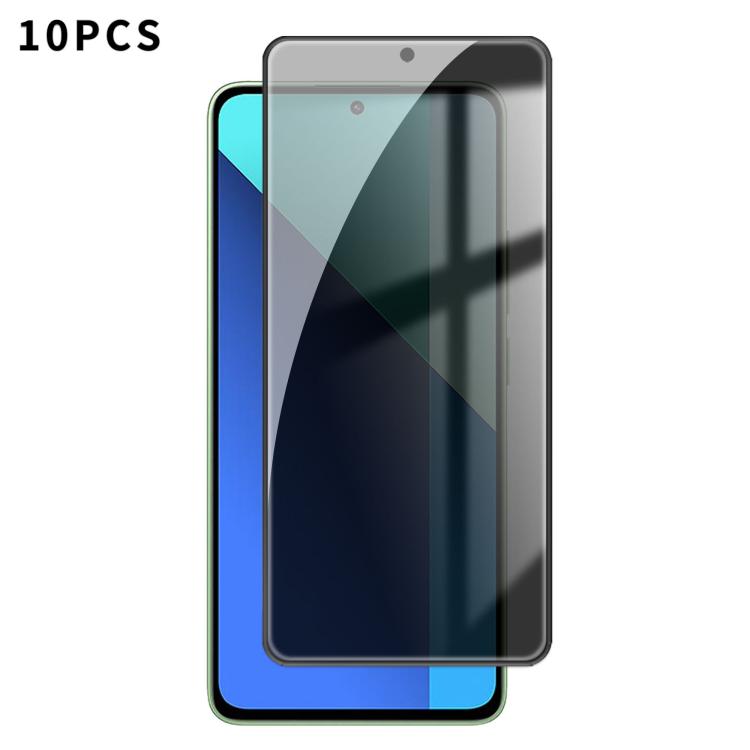 10pcs Kalebol High-Aluminum Screen-Printed Full-Coverage Black-Border Privacy Tempered Glass Film, For Redmi A7 Pro 171mm / Poco C85x 5G, For Redmi R70m 5G, For Redmi R70 5G, For Redmi Turbo 5 Pro Max / Poco X8 Pro Max                                  ...