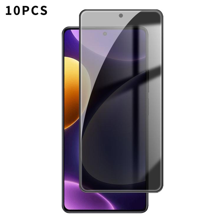 10pcs Kalebol High-Aluminum Screen-Printed Full-Coverage Black-Border Privacy Tempered Glass Film, For Redmi A7 Pro 171mm / Poco C85x 5G, For Redmi R70m 5G, For Redmi R70 5G, For Redmi Turbo 5 Pro Max / Poco X8 Pro Max                                  ...