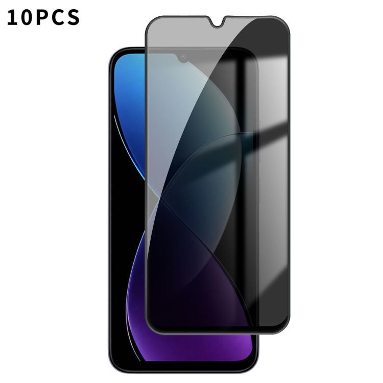 10pcs Kalebol High-Aluminum Screen-Printed Full-Coverage Black-Border Privacy Tempered Glass Film, For Redmi A7 Pro 171mm / Poco C85x 5G, For Redmi R70m 5G, For Redmi R70 5G, For Redmi Turbo 5 Pro Max / Poco X8 Pro Max                                  ...