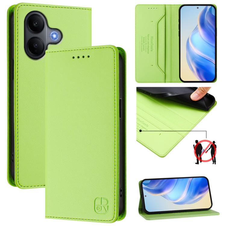 RC01 Dual-Folded Magnetic Suction RFID Leather Phone Case, For vivo V60 Lite 4G / 5G